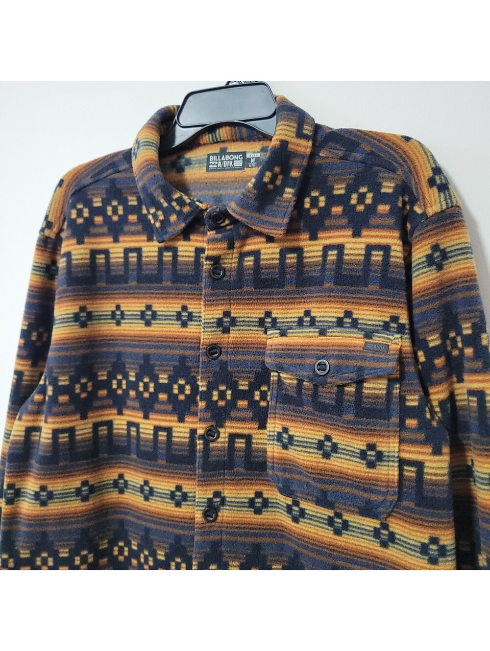 Billabong A/DIV Fleece Shacket Mens M Geometric Aztec